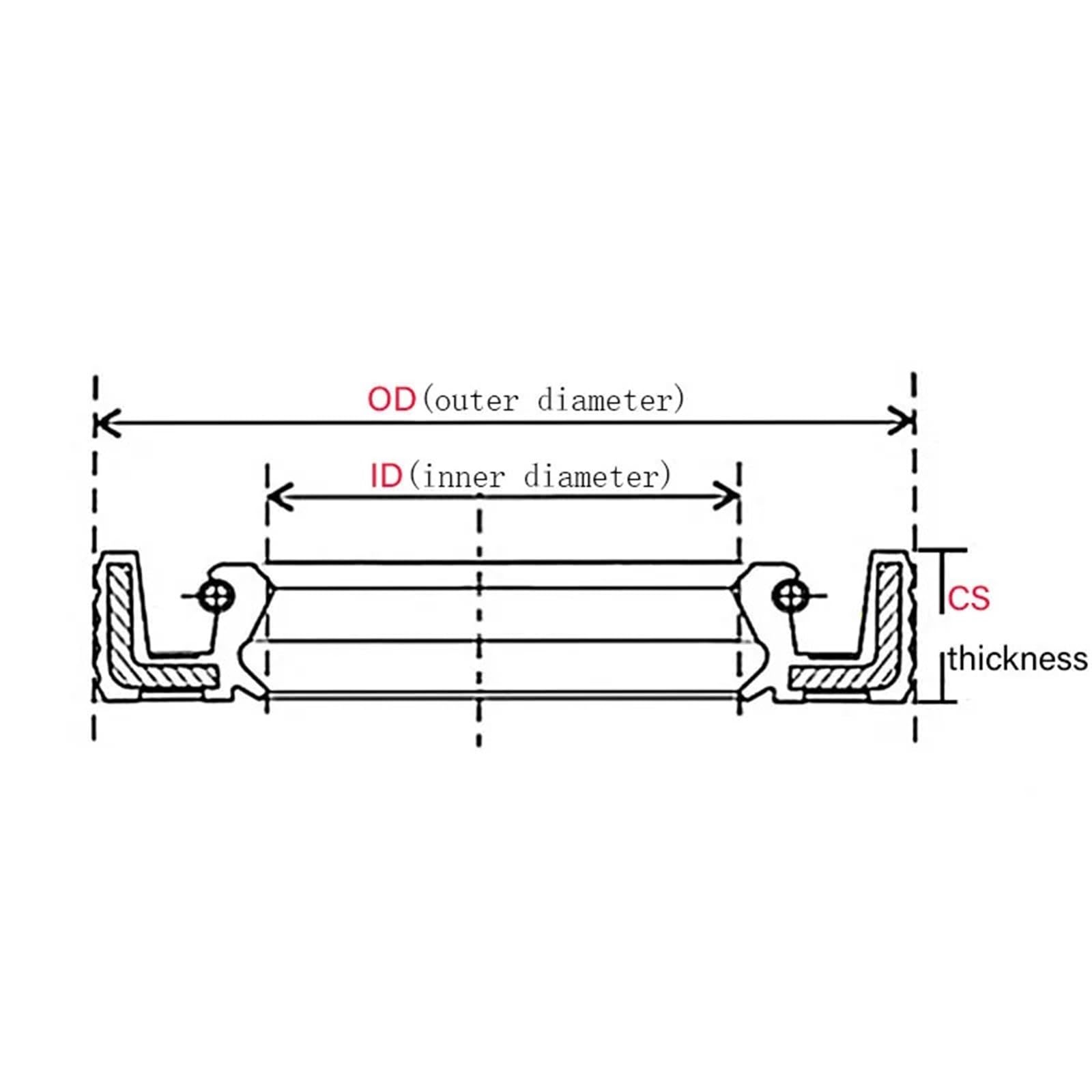 Produktbild von Fluorkautschuk-Öldichtung Mit Eisenskelett – Doppellippe 30x42x6 Mm, TC-Typ, –20 Bis +240 °C
