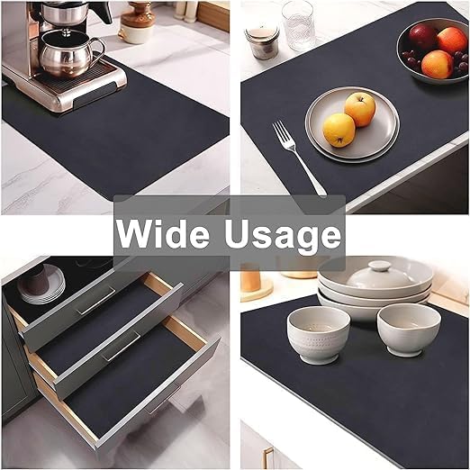 Image of Dish Drying mat for Kitchen Water Absorbent mat Drying mat for Kitchen Utensils Large Dry mat for Kitchen Utensils Drying mat Water Absorbent mats for Kitchen Items - (40 x 60)