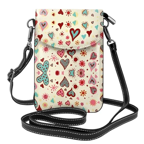 Sac bandoulière motif cœur idéal pour le shopping et voyages