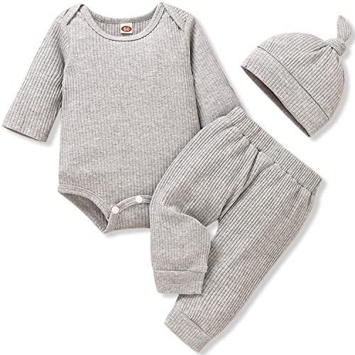 Image of Aalizzwell Baby Boys Girls Ribbed Bodysuit Outfit