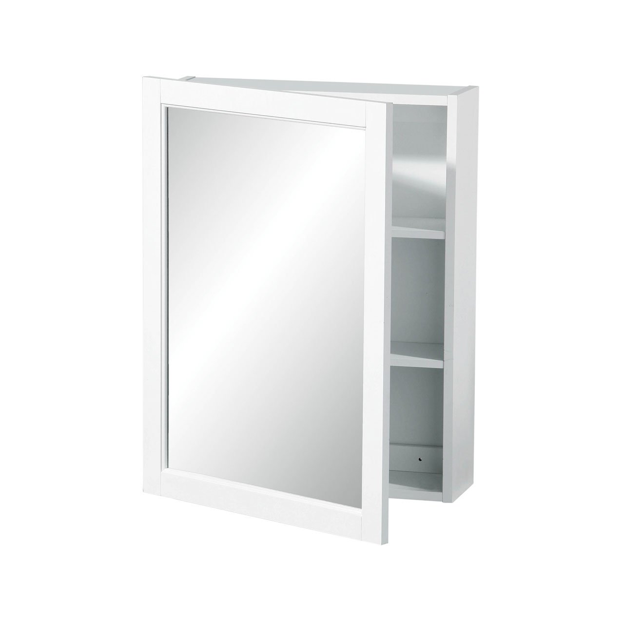 supersalestore Ripiani Mirrored Wall Cabinet 2 Tier Shelves White Wood Well Looking Attractive