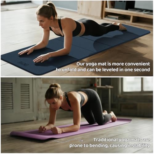 Image of Foldable Yoga Mat (12mm) Exercise Mats for Home Workout,Comfortable and Durable,Thick-Portable Folding Mat,Non Slip,Pilates Mat Thick,Outdoor Use,Meditation,Travel,Camping(71 inchx24 inch x0.47 inch)