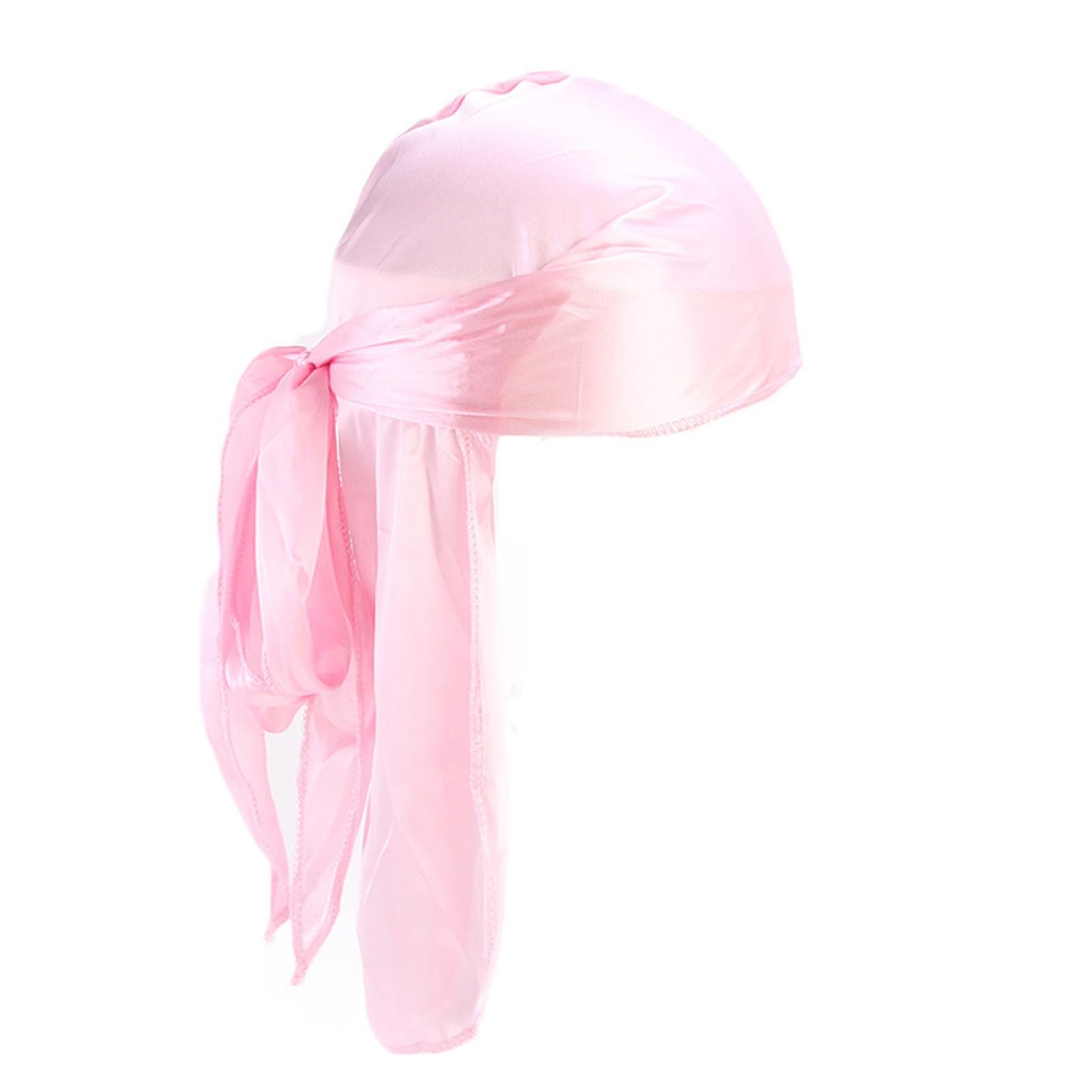 matumou Unisex Imitated Silk Long Tail Bandana Turban Hat Breathable Biker Pirate