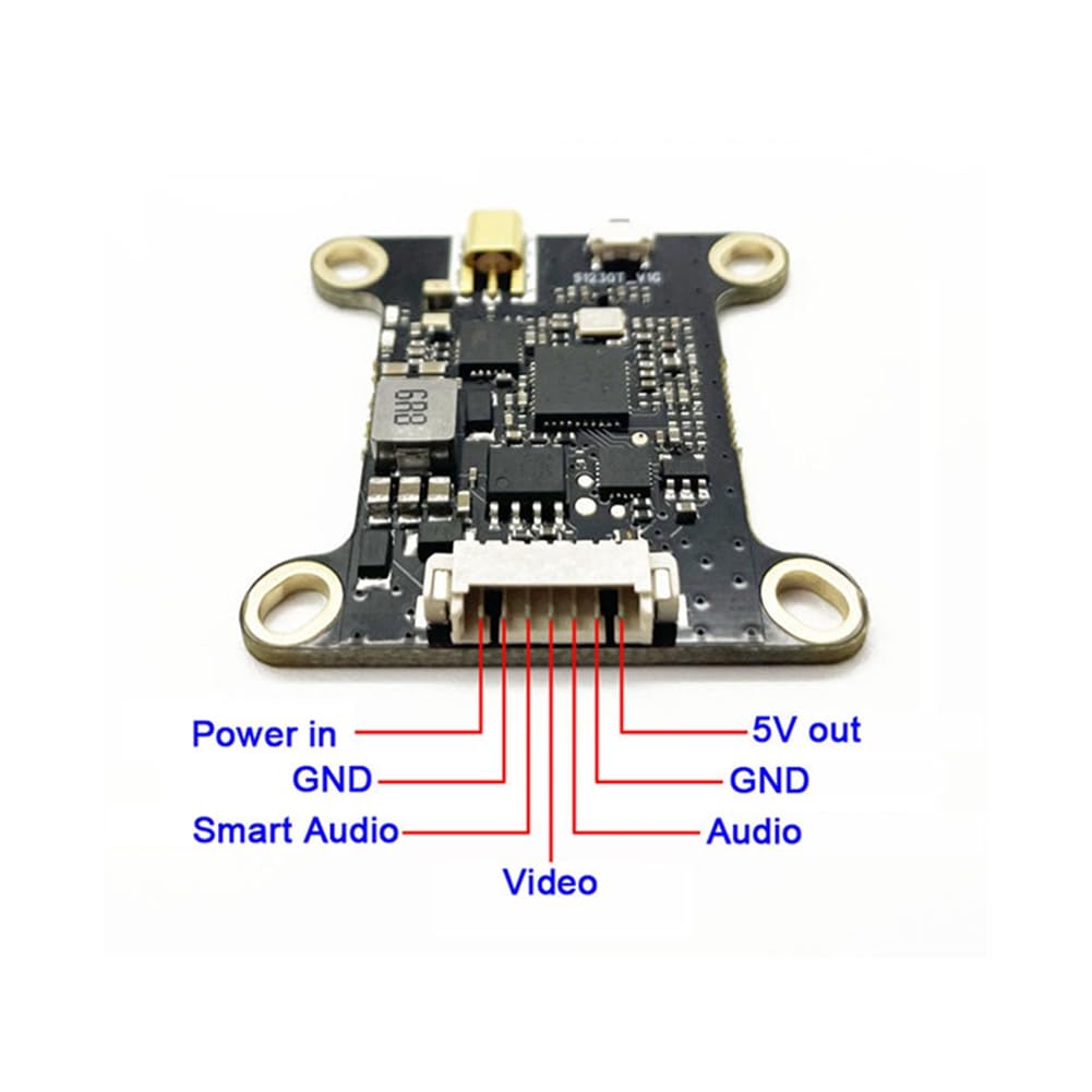 Transmisor FPV VTX Ajustable de 1,6 W, 48 Canales, 4,9 GHz A 5,8 GHz, 1600 MW, 7-32 V, para Drones RC FPV de Alcance y Cuadricópteros con Chasis Reforzado