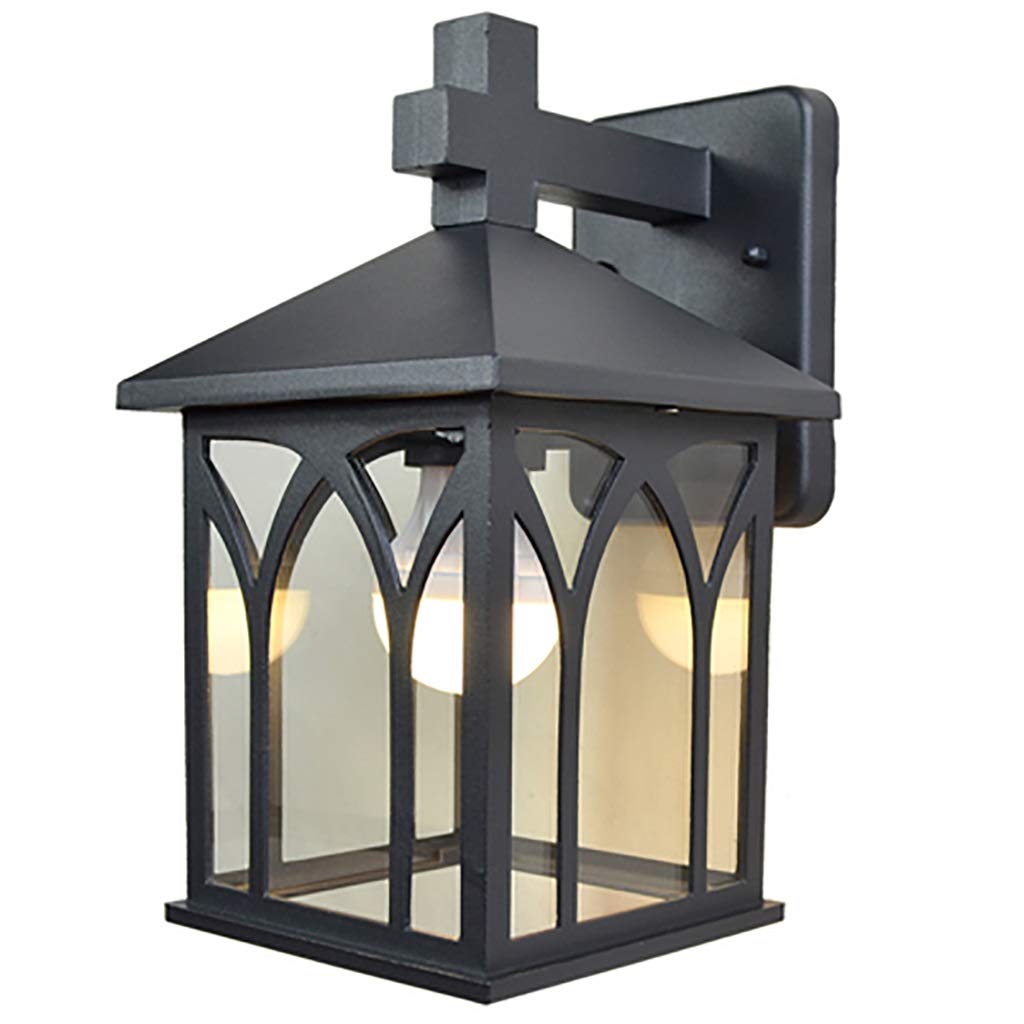 HynJGih Vintage Wall Light, Aisle LED Outdoor Wall Lamp Waterproof Modern Outdoor Balcony Staircase Courtyard Wall Light(Schwarz,A(5W))