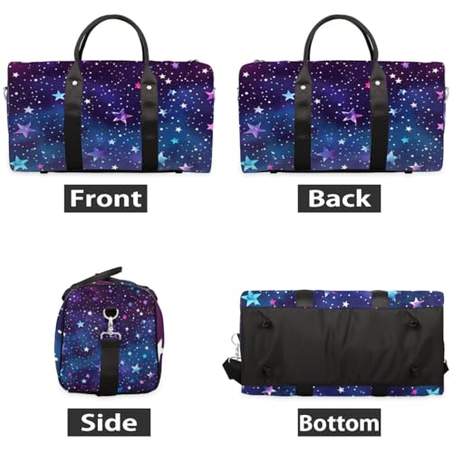 Starry Shining Star Travel Duffel bag for Men Women Weekender Overnight Bag Gym Bag Carry On Luggage Bags for Yoga Workout Sports2