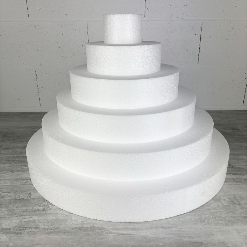 Lealoo Pièce montée XXL en polystyrène Haute densité, Hauteur 42 cm, Base 60 cm, 6 étages