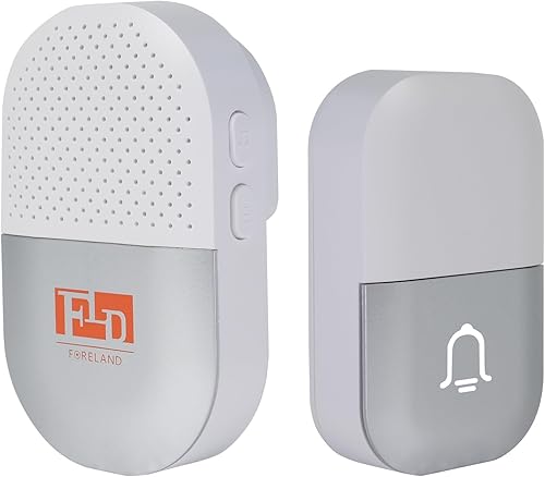 FORELAND - Timbre inalámbrico alimentado por batería, timbre de puerta de 110 db, timbre inalámbrico, 38 melodías funciona con un rango de hasta 500