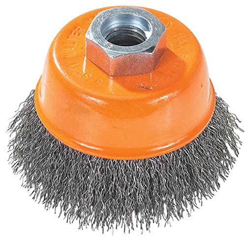 Image of Walter 13D302 Crimped Wire Cup Brush - 3 in. Carbon Steel Brush with M14 x 1.25