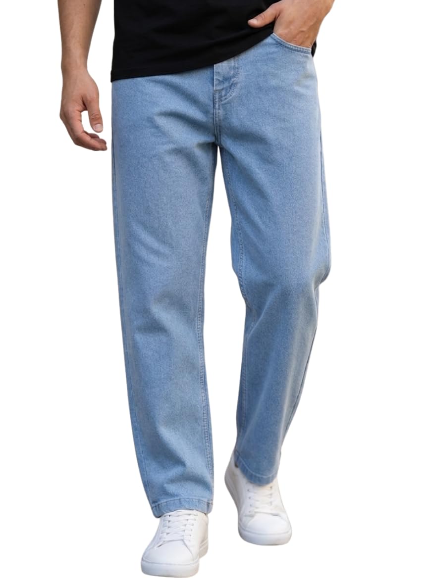 Men's Sky Blue Denim Jeans | Straight Fit Comfortable Casual Wear Jeans for Men | Office, College & Travel Wear-image-43
