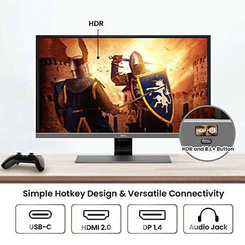 BenQ EW3270U 32 4K UHD Premium Monitor: HDRi, Eye-Care Tech, Built-In Speakers, Adaptive Brightness
