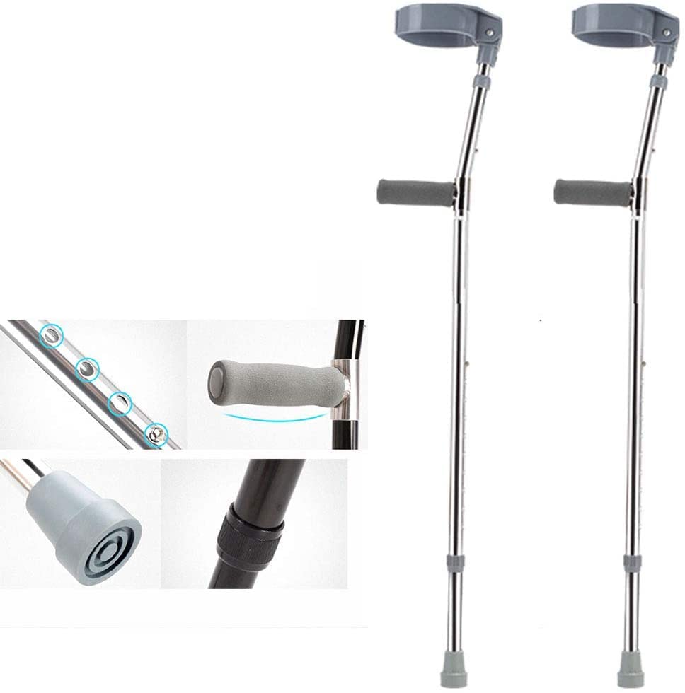 GSKDBCC Muletas de antebrazo Ajustables Antideslizantes, bastón para Caminar de Cuatro Patas, Ayuda para Caminar para Ancianos, regulación escalable, aleación de Aluminio, Andador Ligero, bastón para