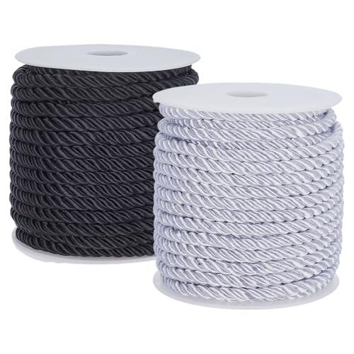 PH PandaHall 39 Yards Twist Cord Rope 5mm Braided Rope