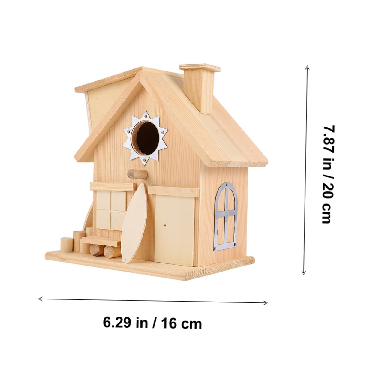 Casa para Pájaros De Madera Estilo Rústico Colgante para Exteriores como Nido Tipo Cabaña De Madera