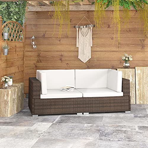 Lechnical Poltrone Modulari ad Angolo con Cuscini 2 pz Polyrattan