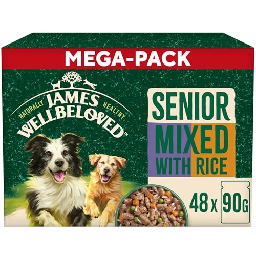 James Wellbeloved Senior Dog Food with Turkey Lamb and Chicken in Gravy Pouch 48 x 90 g