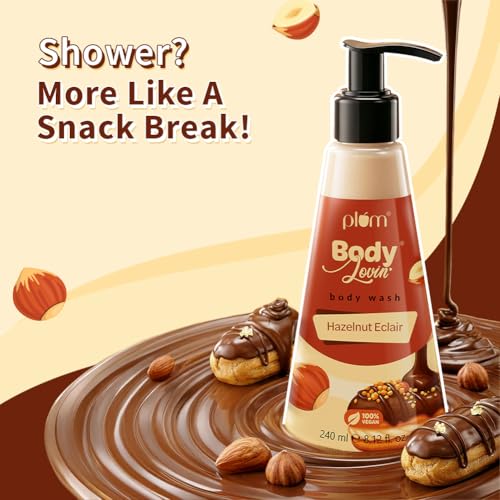 Image of Plum Bodylovin' Hazelnut Eclair Body Wash | SLS-Free Creamy Body Wash | Hydrating Formula | Hazelnut & Vanilla Notes | Aloe-Infused Nourishing Body Cleanser For Soft & Smooth Skin | Decadent Hazelnut Chocolate Fragrance | 240ml