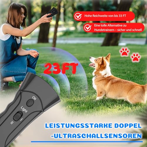 WEIMEIH Anti Bell Gerät Hunde, Anti Bell Halsband für Hunde, Handheld Ultraschall Anti Bell Gerät Hunde, Effektiv Haustiertraining, Hundegebell Stoppen, Hundetrainings Geräte Draußen Zuhause