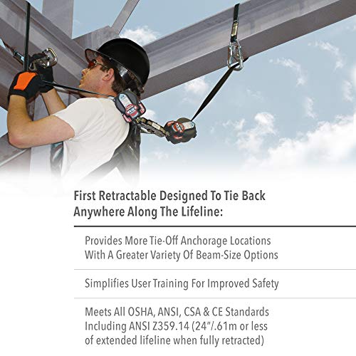Image of Miller by Honeywell Twin Turbo T-BAK 7.5-Foot Tie-Back Personal Fall Limiter with D-Ring Connector (MFLTB-1 /7.5FT)