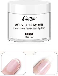 VERONNI Acrylic Nail 120g Clear Acrylic Nail Powder, Dipping Powder For Acrylic Nail Extension 3D Carving for Nail Art Lover Beginner No UV Led Cure (120g clear)