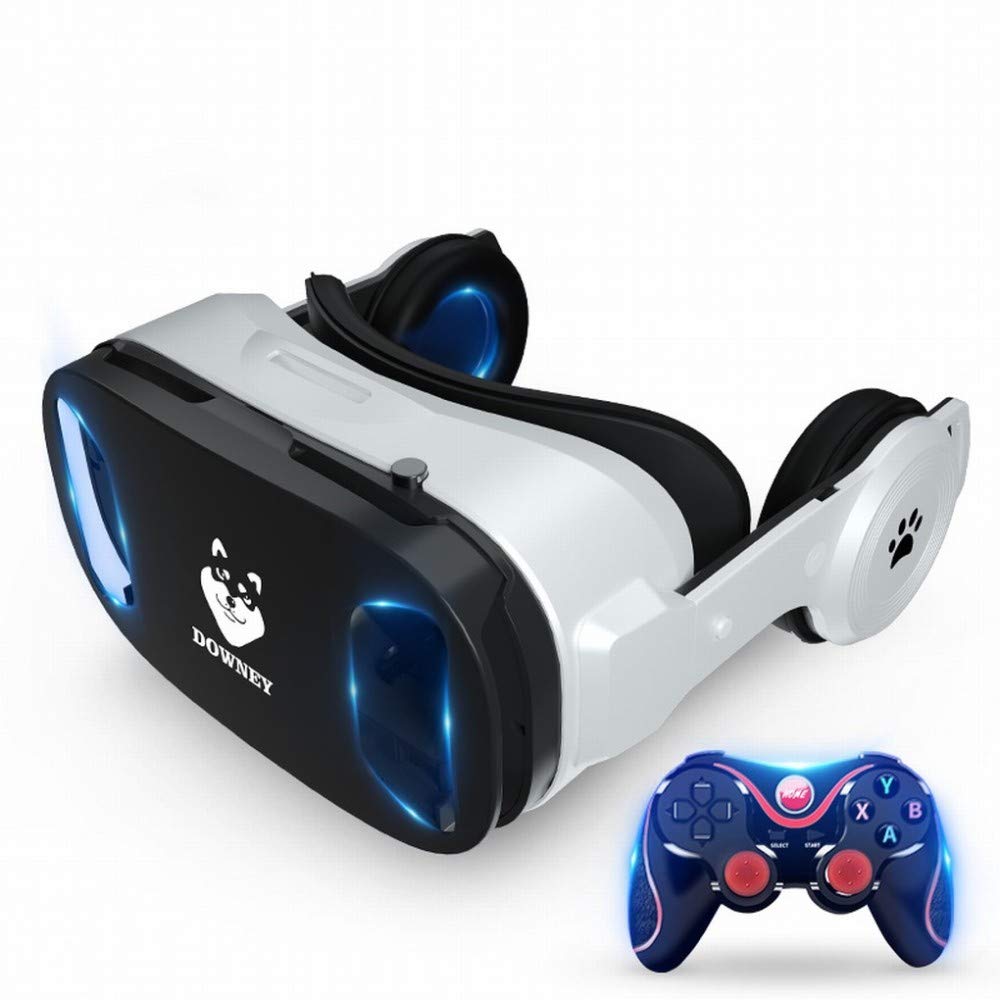 MU Gafas Vr Rv Realidad Virtual 3D Teléfono Móvil Dedicado Ar una Máquina Universal Máquina de Juegos 4D Equipo Bluetooth Casco 4K Versión de Computadora Video Casero,Blanco,Un tamaño