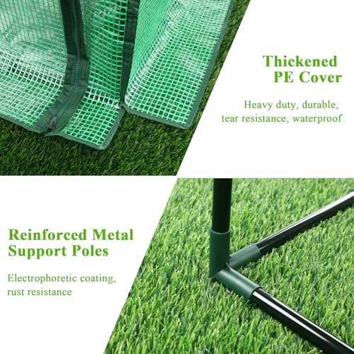 U'Artlines Portable Mini Greenhouse Small Green House with Waterproof Pad 36x18x33 Inch Plant Cover Tent for Garden Small Plants Indoor Outdoor, Green PE - Image 7