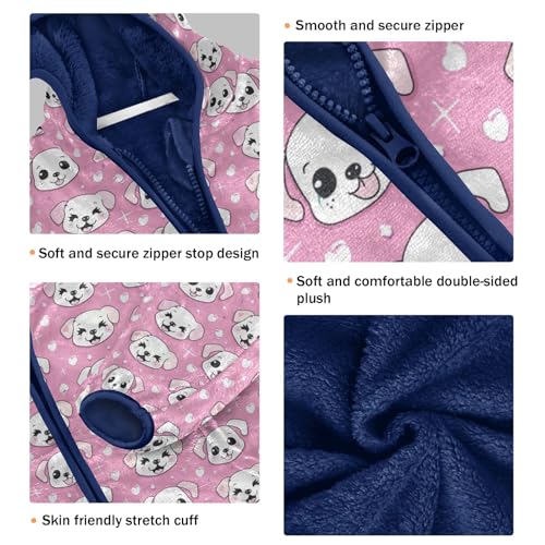 Cute Dog Puppy Boys Fleece Coat,Children's Zip-Up Hoodie Jacket,Baby Warm Fashion Outerwear 3-10T,A1134743