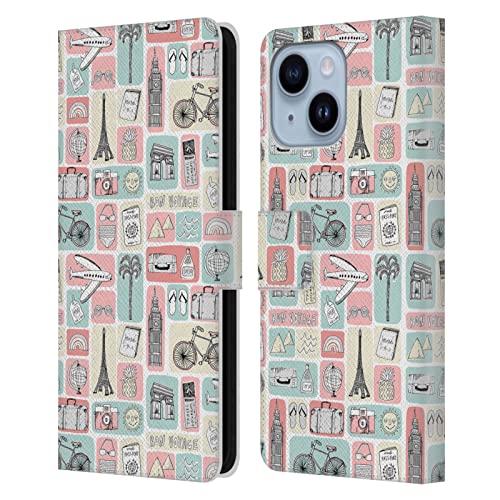 Étui en cuir iPhone 14 Plus Andrea Lauren finition premium style portefeuille