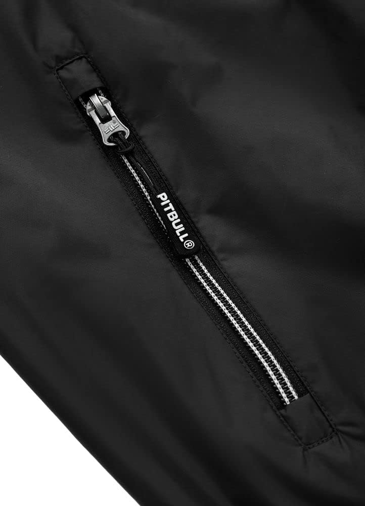PITBULL - Men's Hooded Jackets Athletic Logo, Windproof Men's Transition Jacket for Outdoor Activities