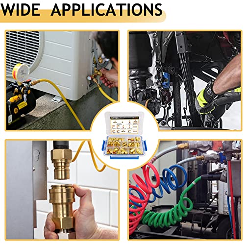 38Pcs Brass Dot Air Line Fittings Assortment Kit, 1/4" 3/8" 1/2" Dot Push To Connect Air Fittings Air Brake Fittings Repair Kit For Trucks Air System Or Industrial #TOP6