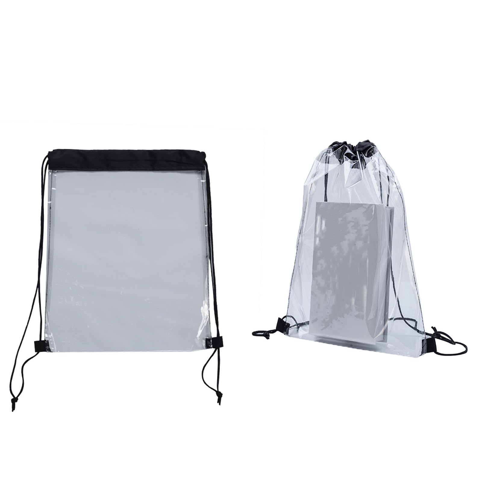 Ycfish1 Pcs Transparent Bag, See Through Bag, Clear Drawstring Bag, Foldable PVC Drawstring Backpack for Adults Children Going on Sports Outings Schools and Gymnasium Use