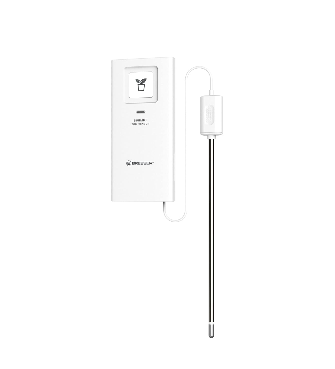 Bresser Soil Thermometer and Moisture Meter as Additional Sensor for Some Bresser Weather Stations for Garden, Greenhouse, Indoor and Outdoor, White