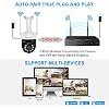 CKK 2K Wireless Security Camera System, 8 CH NVR with 1TB HDD, 4 Outdoor WLAN Cameras, 360PTZ, Color Night Vision, PIR Motion Detection, 2-Way Talk, Floodlight Alarm, IP66 Waterproof for Home and Yard