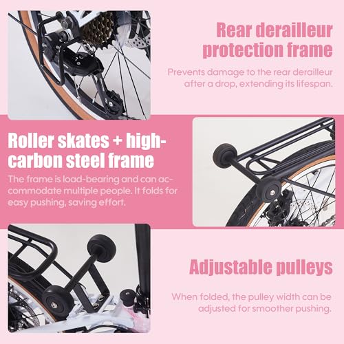 20 Inch Folding Bike for Adults, 7-Speed Foldable Bike for