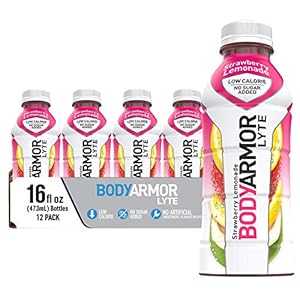 BODYARMOR LYTE Sports activities Drink Low-Calorie Sports activities Beverage, Strawberry Lemonade, Pure Taste With Nutritional vitamins, Potassium-Packed Electrolytes, Excellent For Athletes 16 Fl Oz (Pack of 12)