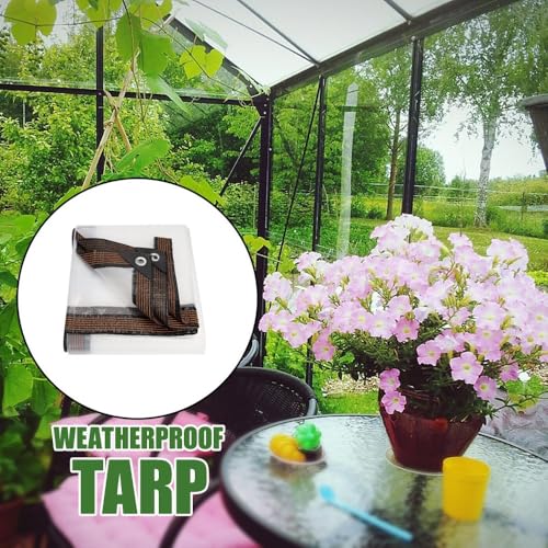 Lona impermeable transparente de PVC con ojales para proteger el exterior 7