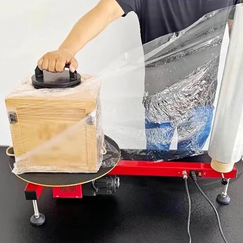 Electric Stretch Wrap Dispenser, T-Type Wrapping Machine, 30 RPM Speed, 6.29" Auxiliary Turntable, Heavy Duty Stretch Film Wrapper for Efficient Packaging Solutions