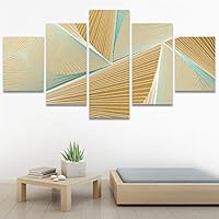 SIGNWIN 5 Panel Canvas Wall Art Modern Art Contemporary Dramatic Geometric Mixed Media Multicolor Patterns for Home Decorations Ready to Hang - 60