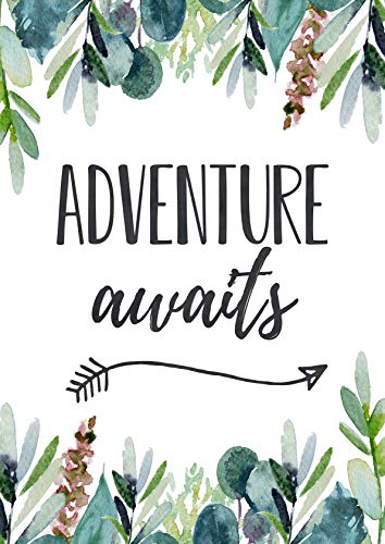 Print for Boys Bedroom, Adventure Awaits, Boys Nursery Prints, Eucalyptus