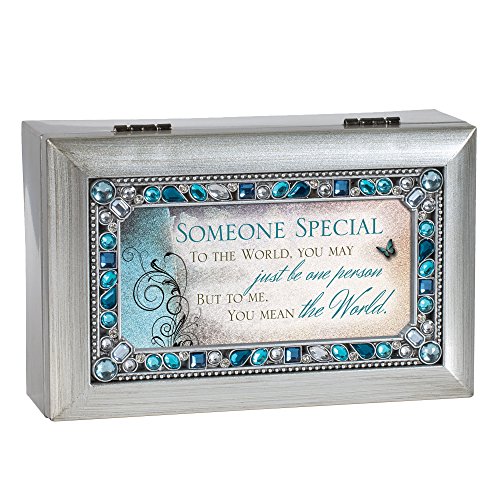 Cottage Garden Someone Special Jeweled Silver Finish Jewelry Music Box - Plays Tune Wind Beneath My Wings