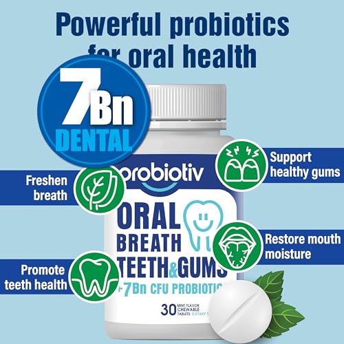 image for Probiotiv Oral Probiotics for Mouth Bad Breath 7 Billion CFU - Chewabl