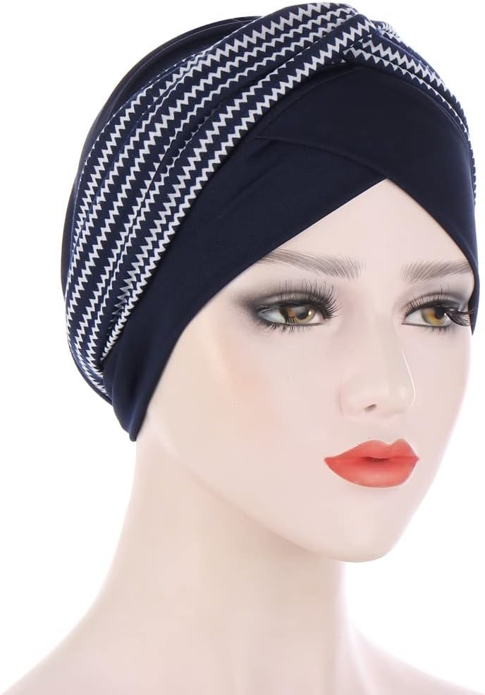 YYAOJHAO Chemo Turban Hats for Women Pre Tied Twist Print Headband Headwrap Cap Cancer Headwear Chemotherapy Hair Cover - Image 2
