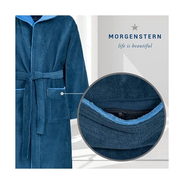 Morgenstern Bademantel Kinder & Teenager I Kapuze I 100% Baumwolle I Frottee Velours I Lang – Bild 7