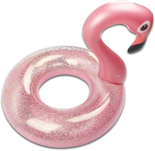 Miniatura 2 de Flamenco Anillo De Natación, Flotador Inflable De Para Piscina, Anillo De Natación, Flotador Redondo Piscina, Para Fiesta De Verano Diversión Acuática Playa Rojo-70