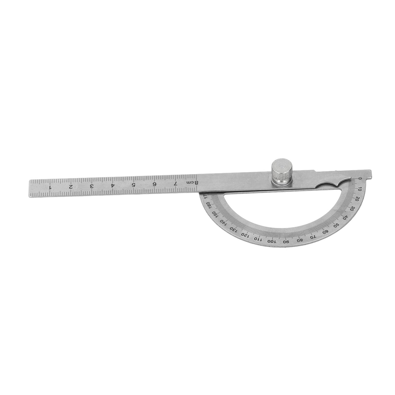 Stainless Steel Protractor Multifunctional 180° Angle Ruler Angle Finder (80x120mm 0 to 8cm Range)
