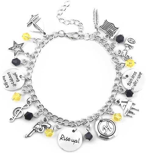Blingsoul Charm Bracelets for Women - Broadway Hamiltn Musical Merchandise Silver Charm Bracelet Rise Up Jewelry Gift