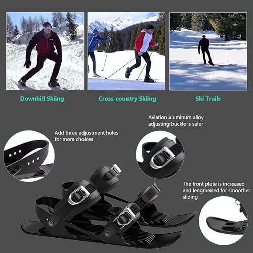 Mini Ski Skates for Snow, Portable Short Skating Ski Shoes, Short Snowskates Snowblades Skiboards, Ice Skates for Winter Sport Skiing Equipment?Skis for Winter Shoes