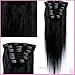 Uotp Hair ®Straight Remy Human Hair Clip in Hair Extension 12 Inches, 8pcs/set, Color #1B Off Black