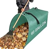 60 Gallon Large Leaf Collector, Dustpan-Style Lawn and Leaf Bags, Collapsible Yard Waste Bags Easy Storage & Transport, Reusable Leaf Pick Up Garden Bag for Leaves Grass Debris Lawn Trash