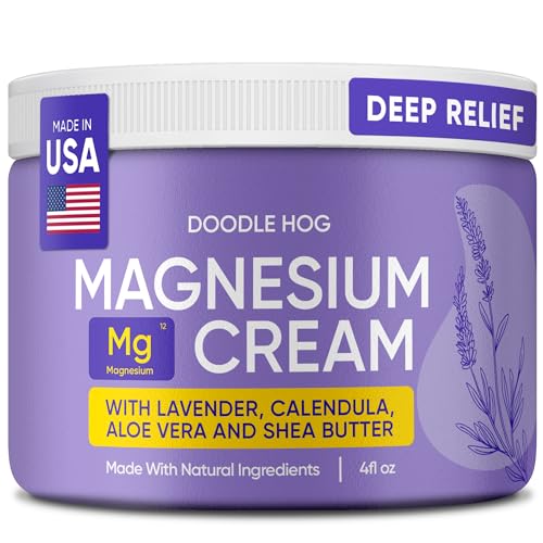 DOODLE HOG Magnesium Cream for Pain, Deep Relief for Muscles & Joints with Calendula, Aloe Vera and...